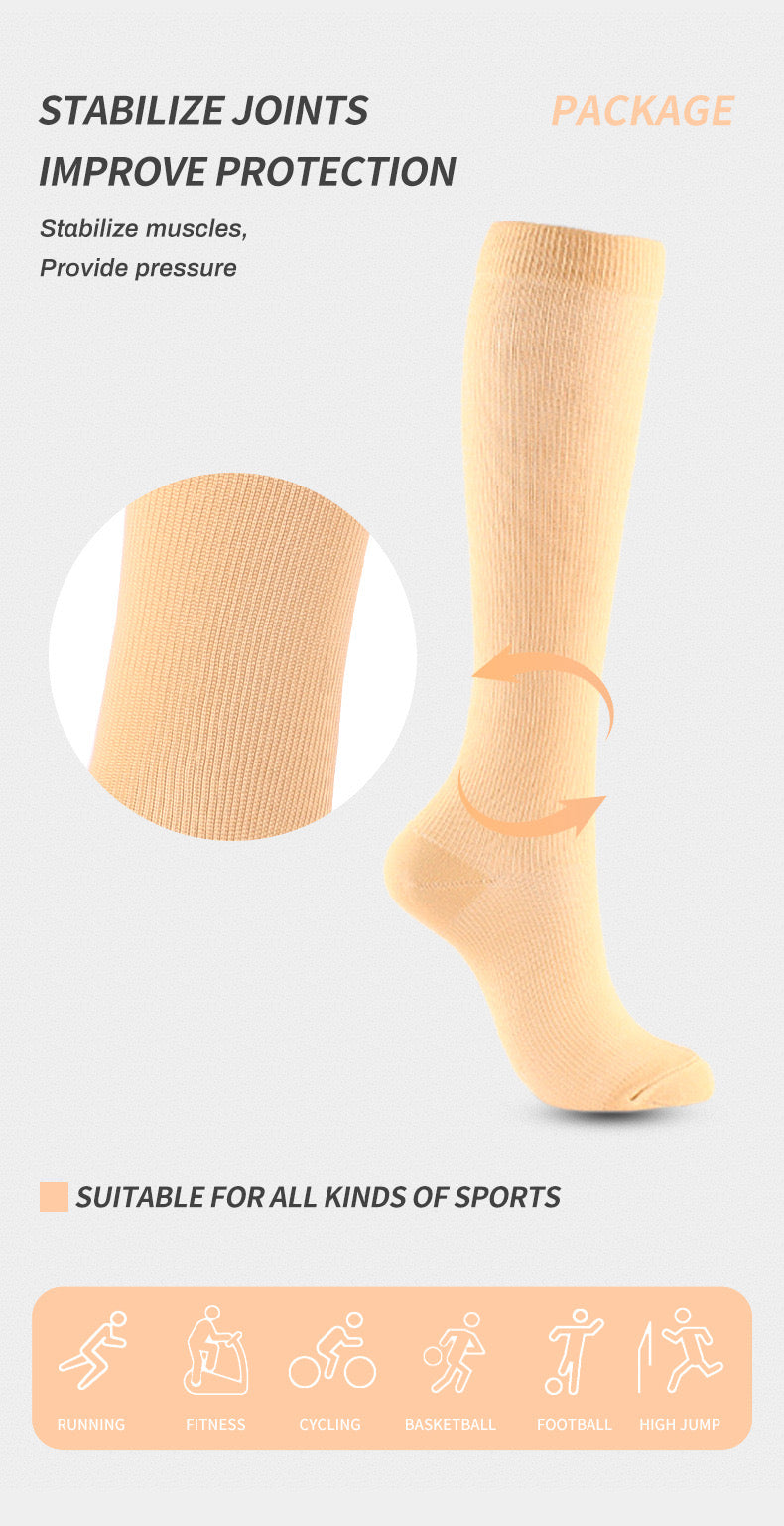 2 pairs Compression Socks for Men Women -  Toe Knee High Medical Compression Socks with Zipper